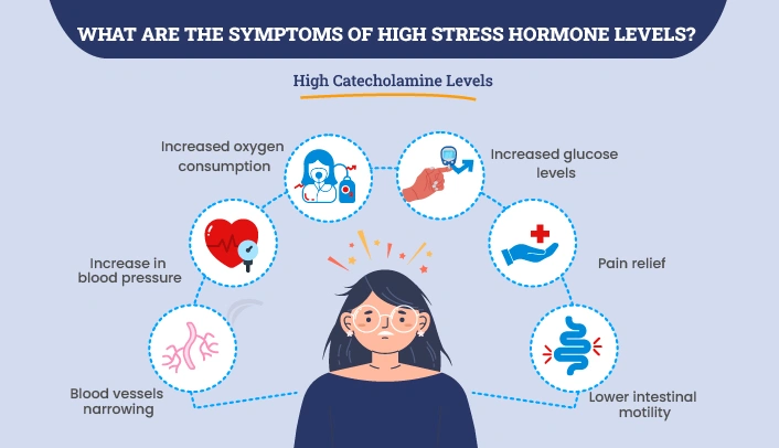 common symptoms of high stress hormone levels in the body